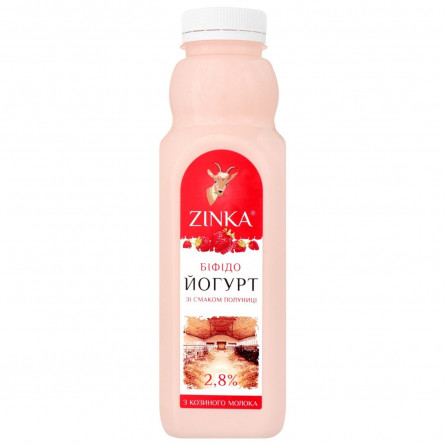 Біфідойогурт Zinka з козиного молока зі смаком полуниці 2,8% 510г