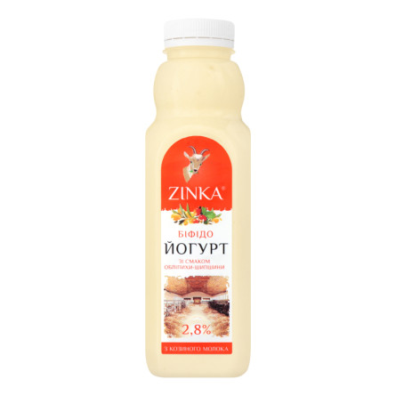Бифидойогурт Zinka со вкусом облепихи-шиповника 2,8% 510г