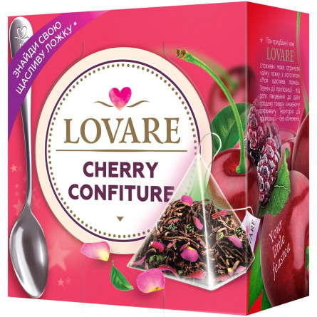 Чай Lovare Cherry Confiture суміш чорного та зеленого в пірамідках 15*2г