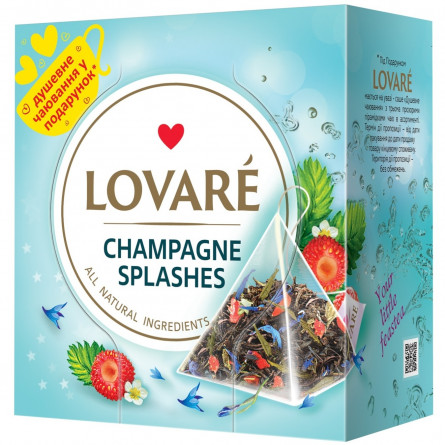 Чай Lovare Shampagne Splashes смесь черного и зеленого в пирамидках 15*2г slide 1