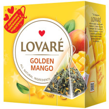 Чай зелений Lovare Golden Mango листовий байховий в пірамідках 2г 15шт mini slide 1