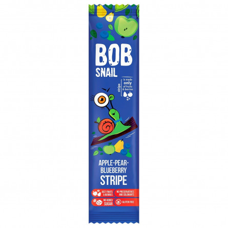 Цукерки Bob Snail яблучно-грушево-чорничний страйп 14г slide 1