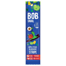 Цукерки Bob Snail яблучно-грушево-чорничний страйп 14г mini slide 1