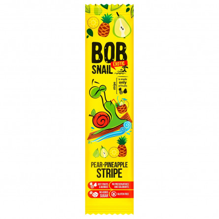Цукерки Bob Snail грушево-ананасовий страйп 14г slide 1