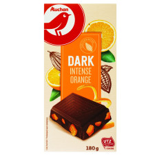 Шоколад Ашан чорний з апельсиновою цедрою 180г mini slide 1