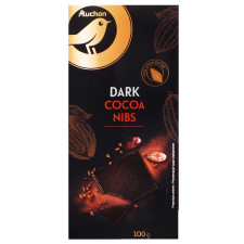 Шоколад Ашан черный с добавлением какао-бобов 74% 100г mini slide 1