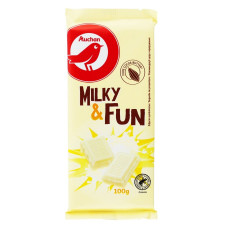 Шоколад Ашан Milky Fun білий 100г mini slide 1