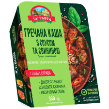 Каша гречана La Pasta Per Primi з соусом та свининою 330г mini slide 1