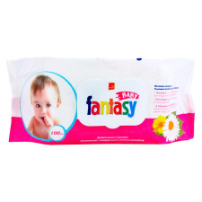 Салфетки влажные Fantasy Baby для детей с экстрактом ромашки, календулы и Д-пантенол 100шт mini slide 1