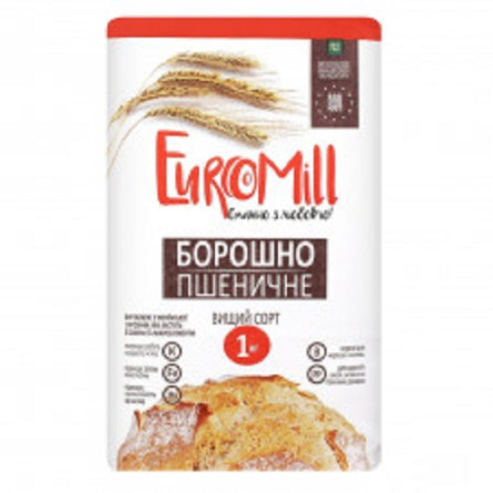 Борошно EuroMill пшеничне вищий сорт 1кг