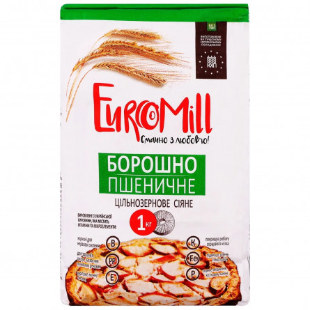 Борошно EuroMill пшеничне цільнозернове сіяне 1кг