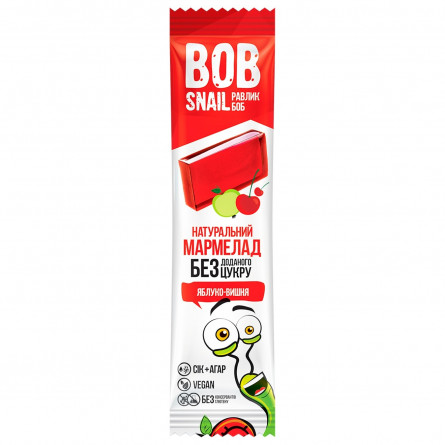 Мармелад Bob Snail фруктово-ягiдний Яблуко-Вишня без цукру 38г