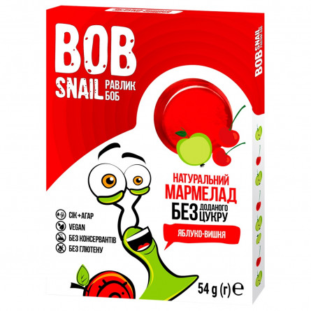 Мармелад Bob Snail яблоко-вишня без сахара 54г slide 1