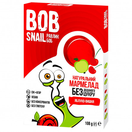Мармелад Bob Snail яблуко-вишня без цукру 108г slide 1