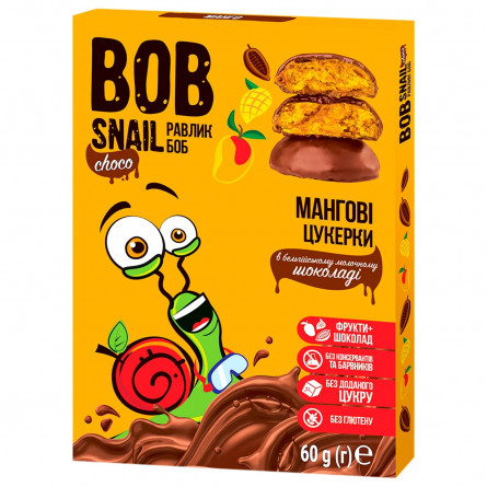 Цукерки Bob Snail мангові в молочному шоколаді  60г slide 1