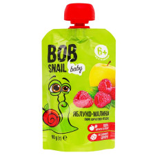 Пюре Bob Snail Яблоко-малина для детей от 6 месяцев 90г mini slide 1