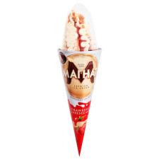 Морозиво Магнат з наповнювачем полуничний чізкейк у вафельному ріжку 140г mini slide 1