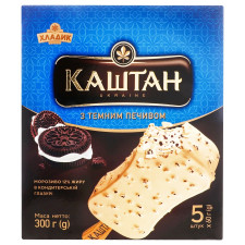 Морозиво Хладик Каштан в білій кондитерській глазурі з темним печивом 12% 5шт*60г mini slide 1