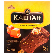 Морозиво Каштан Солона карамель в кондитерській глазурі 5шт х 60г mini slide 1