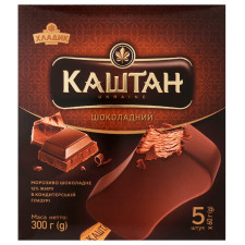 Морозиво Хладик Каштан шоколадний в кондитерській глазурі 12% 5шт*60г mini slide 1