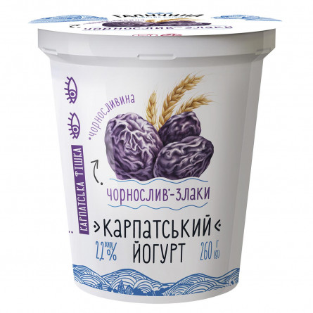 Йогурт Галичина Чорнослив-Злаки 2,2% 260г
