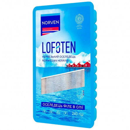 Оселедець Norven Lofoten філе в олії 240г