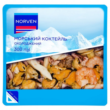 Морський коктейль Norven варений охолоджений вакуумна упаковка 300г slide 1