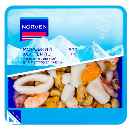 Морской коктейль Norven для ризотто и паэльи свежемороженый 500г slide 1