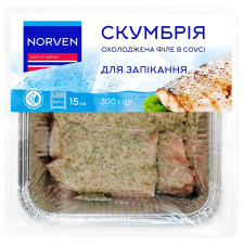 Філе скумбрії Norven охолоджене в соусі для запікання у фользі 300г mini slide 1