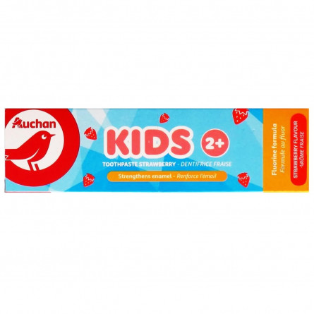 Зубна паста Auchan для дітей від 2 років зі смаком полуниці 50мл