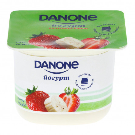 Йогурт Danone полуниця-банан 2% 125г