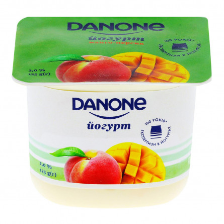 Йогурт Danone манго-персик 2% 125г