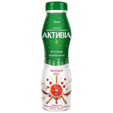 Біфідойогурт Активіа червоний апельсин-журавлина-яблуко-кориця 1,5% 290г mini slide 1