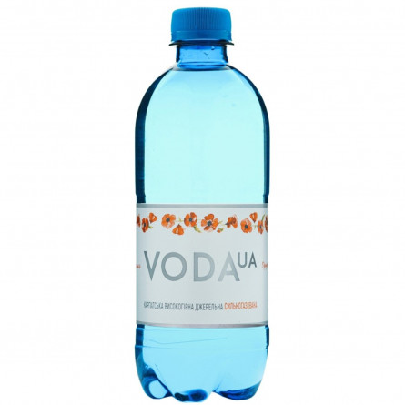Вода питьевая Voda UA Карпатская высокогорная родниковая сильногазированная 0.5л