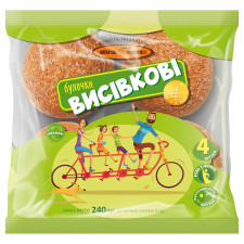 Булочки Київхліб Висівкові 4шт*60г 240г в упаковці mini slide 1
