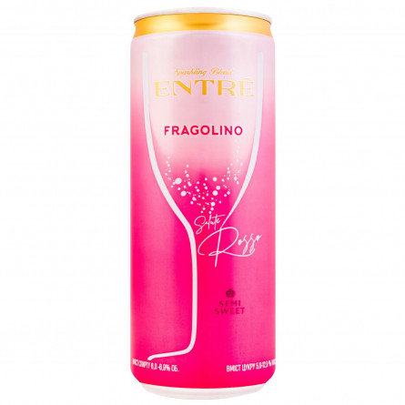 Напиток Entre Fragolino Salute Rosso красный игристый полусладкый 6,9% 0,33л slide 1