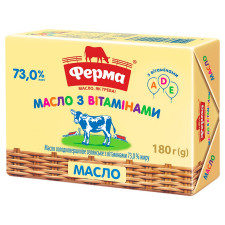 Масло Ферма солодковершкове з вітамінами A, D, E 73% 180г mini slide 1