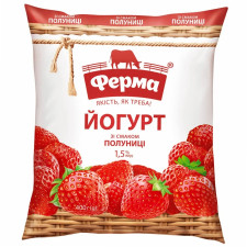 Йогурт Ферма полуниця 1,5% 400г mini slide 1