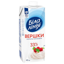 Вершки Біла лінія відбірні ультрапастеризовані 33% 485г mini slide 1