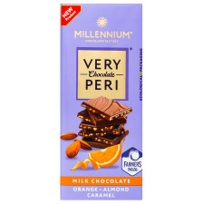 Шоколад Millennium Very Peri молочный с миндалем карамелью и апельсиновой цедрой 85г mini slide 1