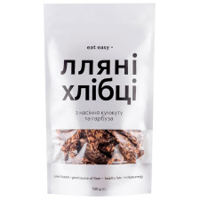 Хлібці лляні Eat Easy з насінням кунжуту та гарбуза 100г mini slide 1