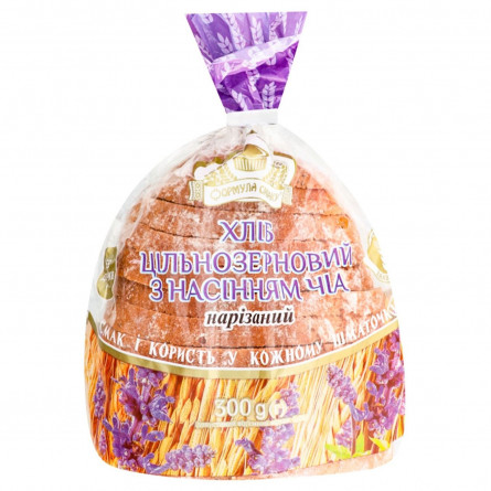 Хліб Формула Смаку Бездріжджовий цільнозерновий з насінням чіа нарізаний 300г