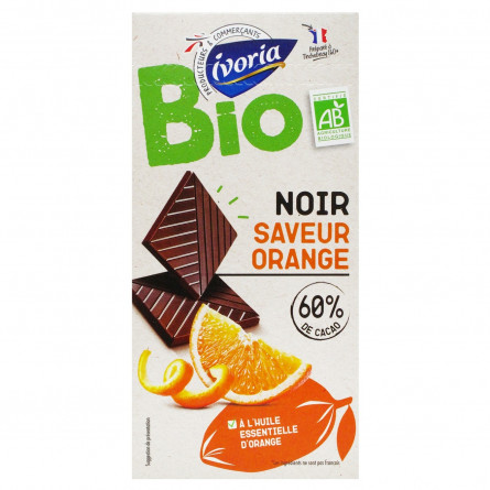 Шоколад Ivoria чорний зі смаком апельсину 60% 100г slide 1
