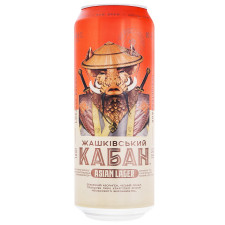 Пиво Жашківський кабан Asian Lager світле нефільтроване 4,1% 0,45л mini slide 1