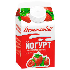 Йогурт з ароматом полуниці 1.5% Яготинське 450г mini slide 1