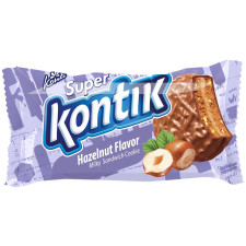 Печиво Konti Super Kontik сендвіч молочний зi смаком фундука 100г mini slide 1