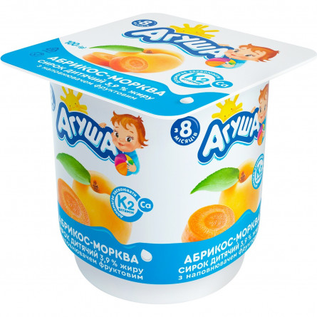 Творожок Агуша абрикос-морковь 3,9% 100г
