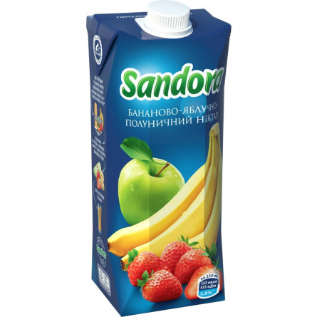 Нектар Sandora бананово-яблучно-полуничний 0,5л