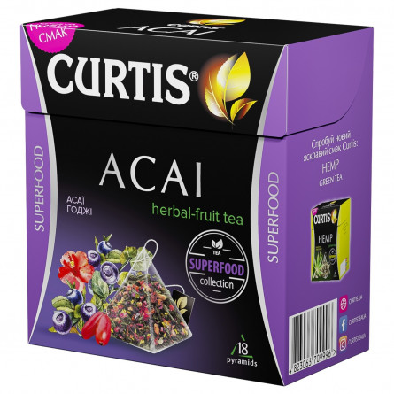 Чай фруктово-трав'яний Curtis Acai у пірамідках 18шт slide 1