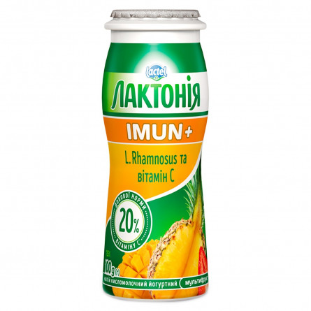 Напиток кисломолочный Лактония Мультифрукт Imun+ 1,5% 100г slide 1